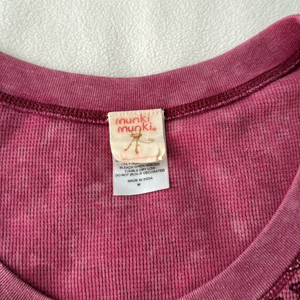 Munki Munki Raspberry Long Sleeve Top with Pattern - Picture 4 of 8